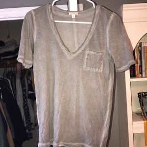 Gap Distressed Grey Vneck T-Shirt